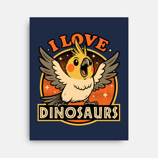 Bird Love Dinosaurs-None-Stretched-Canvas-Studio Mootant