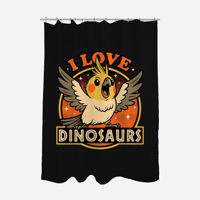 Bird Love Dinosaurs-None-Polyester-Shower Curtain-Studio Mootant