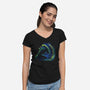 Xenospace-Womens-V-Neck-Tee-rocketman_art