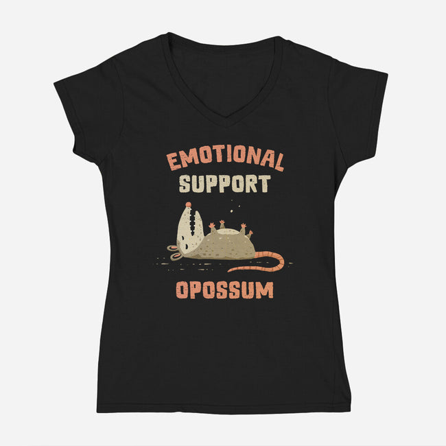 Emotional Support Opossum-Womens-V-Neck-Tee-kg07