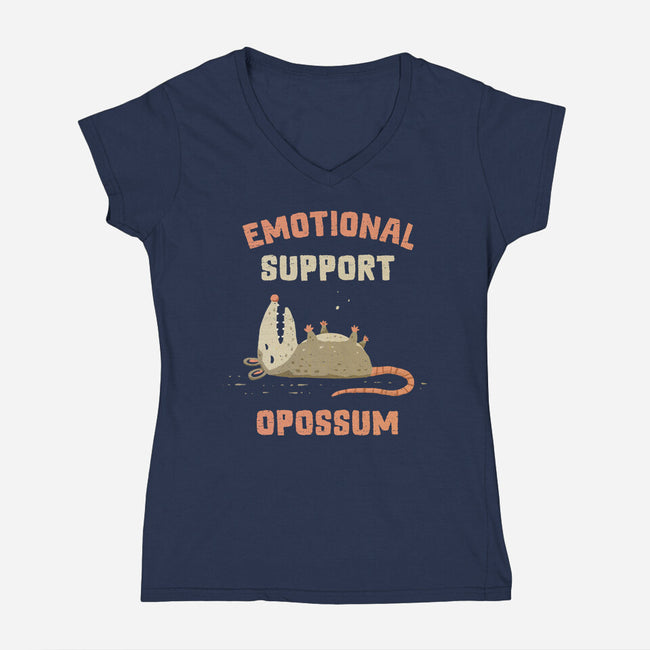 Emotional Support Opossum-Womens-V-Neck-Tee-kg07