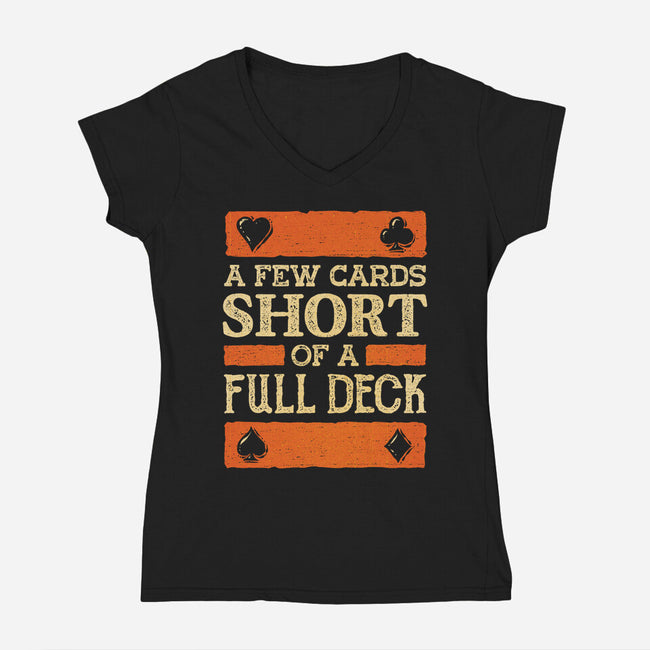 A Few Cards Short-Womens-V-Neck-Tee-kg07