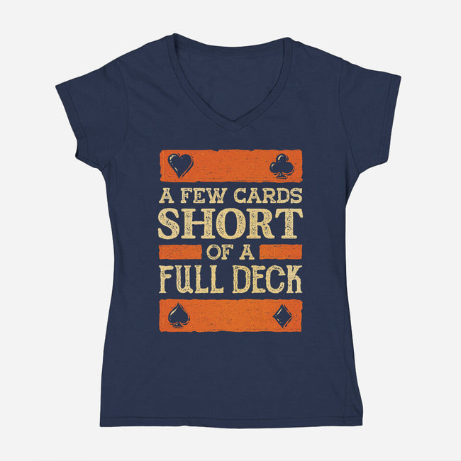 A Few Cards Short-Womens-V-Neck-Tee-kg07