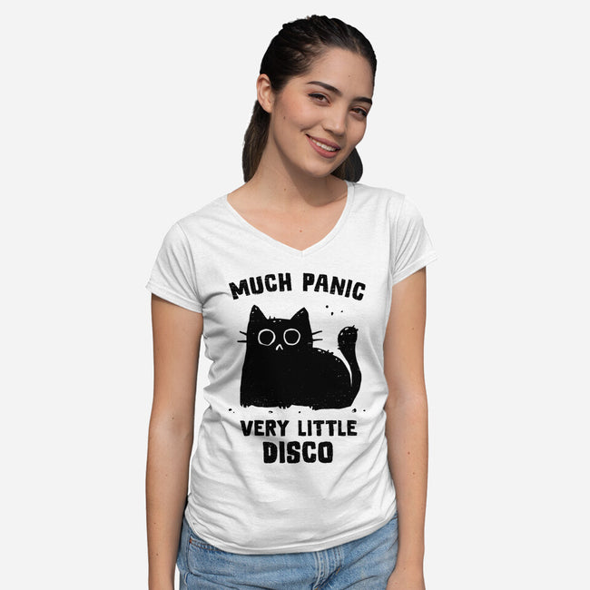 Much Panic Very Little Disco-Womens-V-Neck-Tee-kg07