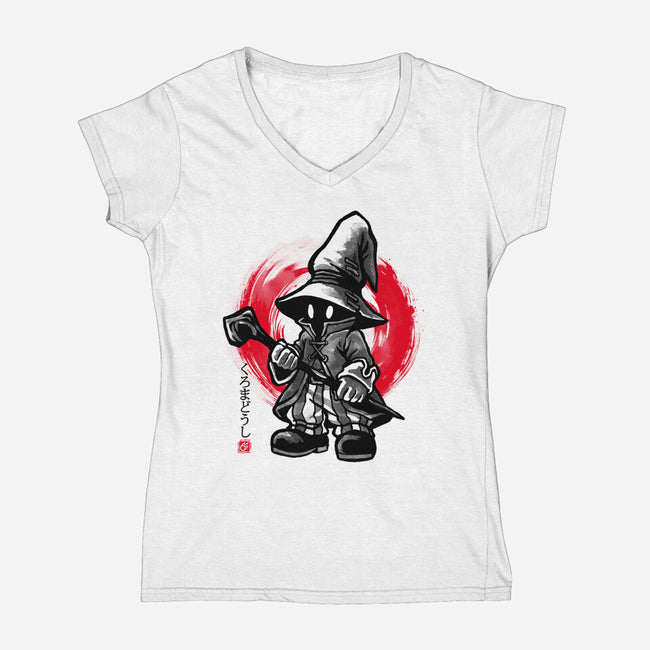 Sumi-e Mage-Womens-V-Neck-Tee-fanfreak1