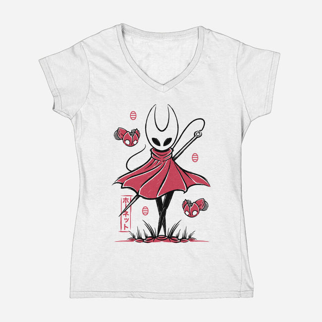 Hornet Japanese Art-Womens-V-Neck-Tee-Alundrart