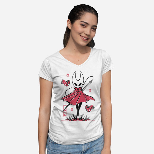 Hornet Japanese Art-Womens-V-Neck-Tee-Alundrart