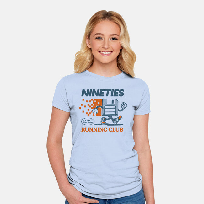 Nineties Run Club-Womens-Fitted-Tee-dfonseca