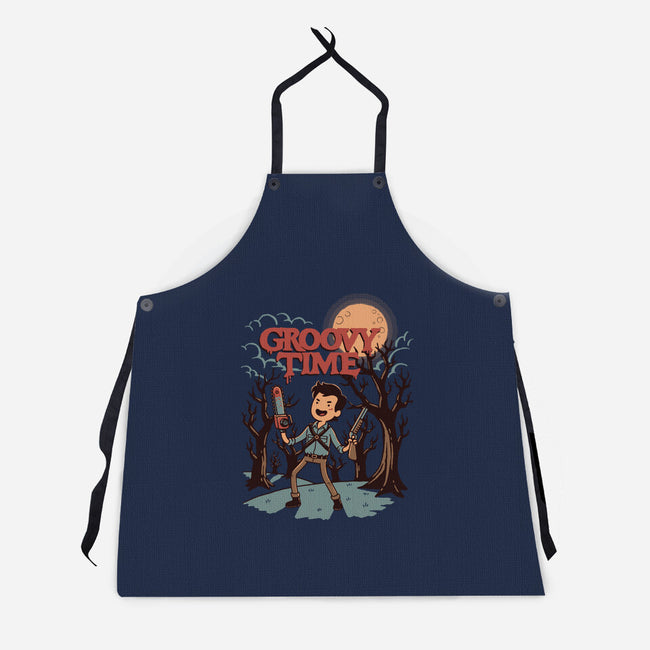 Groovy Time-Unisex-Kitchen-Apron-dfonseca