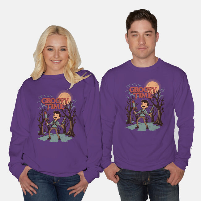 Groovy Time-Unisex-Crew Neck-Sweatshirt-dfonseca