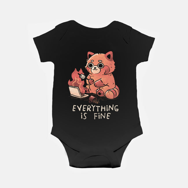 Red Pand Everything Is Fine-Baby-Basic-Onesie-koalastudio