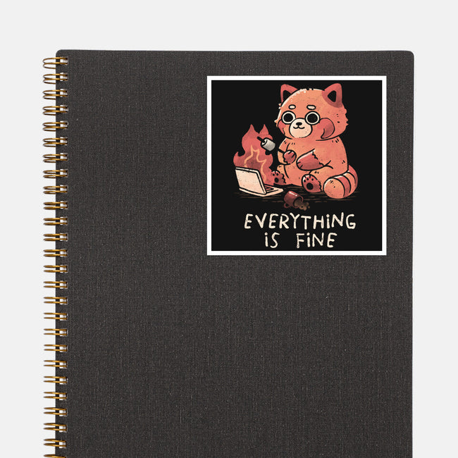 Red Pand Everything Is Fine-None-Glossy-Sticker-koalastudio