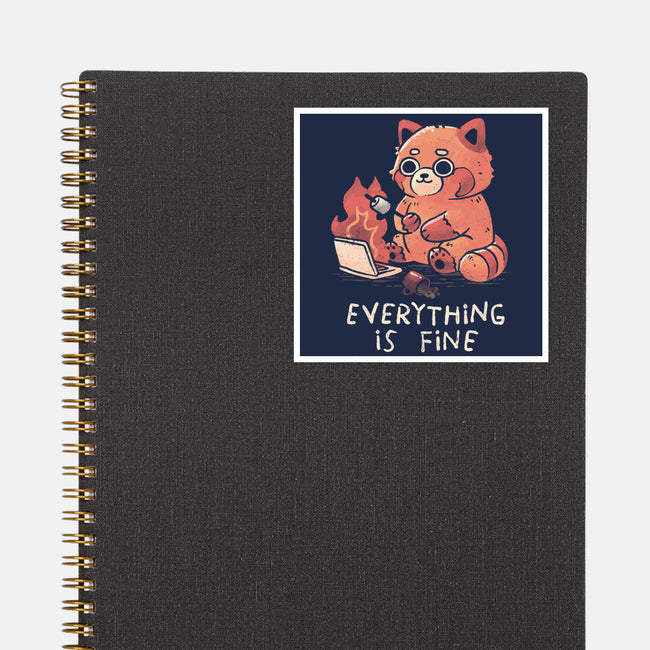 Red Pand Everything Is Fine-None-Glossy-Sticker-koalastudio