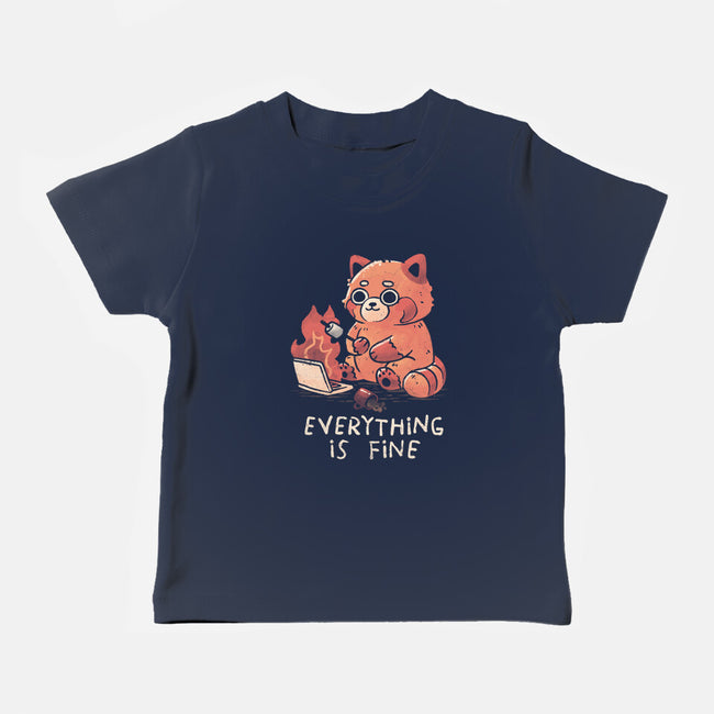 Red Pand Everything Is Fine-Baby-Basic-Tee-koalastudio