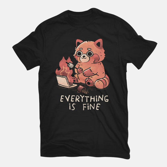 Red Pand Everything Is Fine-Mens-Premium-Tee-koalastudio