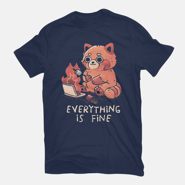 Red Pand Everything Is Fine-Womens-Basic-Tee-koalastudio