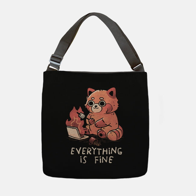 Red Pand Everything Is Fine-None-Adjustable Tote-Bag-koalastudio