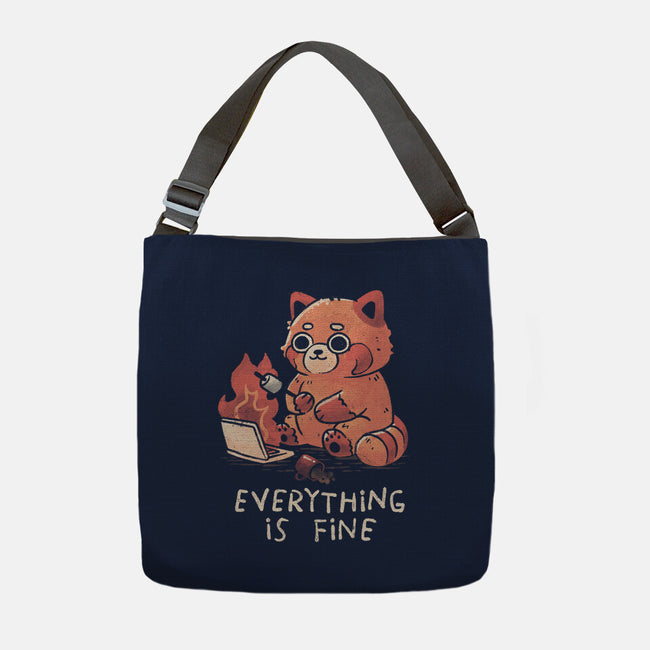 Red Pand Everything Is Fine-None-Adjustable Tote-Bag-koalastudio