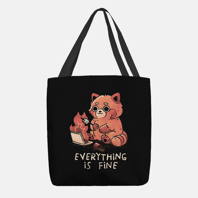 Red Pand Everything Is Fine-None-Basic Tote-Bag-koalastudio