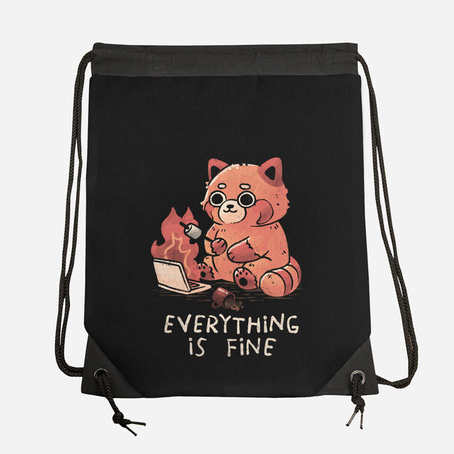 Red Pand Everything Is Fine-None-Drawstring-Bag-koalastudio