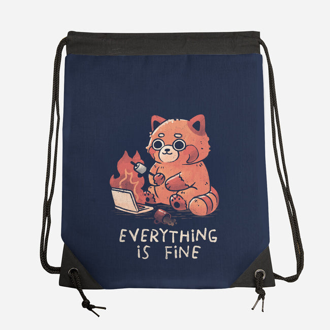 Red Pand Everything Is Fine-None-Drawstring-Bag-koalastudio