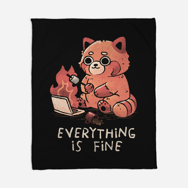 Red Pand Everything Is Fine-None-Fleece-Blanket-koalastudio