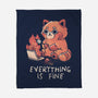 Red Pand Everything Is Fine-None-Fleece-Blanket-koalastudio