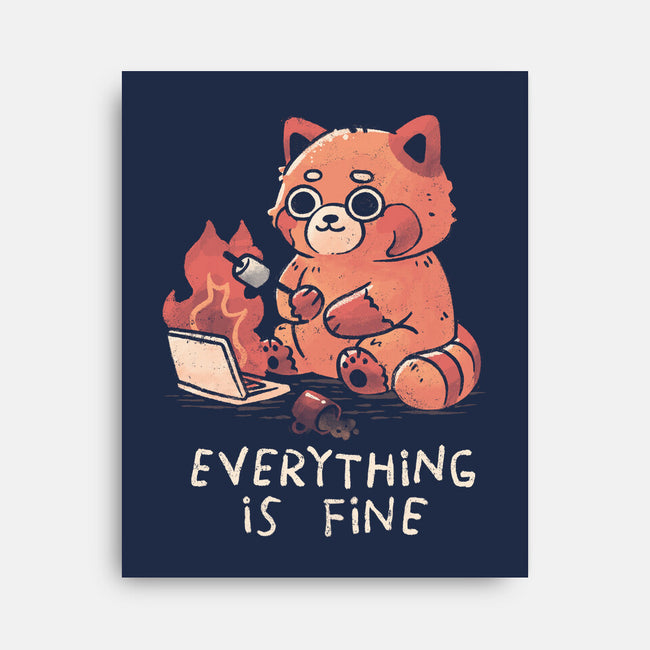 Red Pand Everything Is Fine-None-Stretched-Canvas-koalastudio