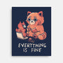 Red Pand Everything Is Fine-None-Stretched-Canvas-koalastudio