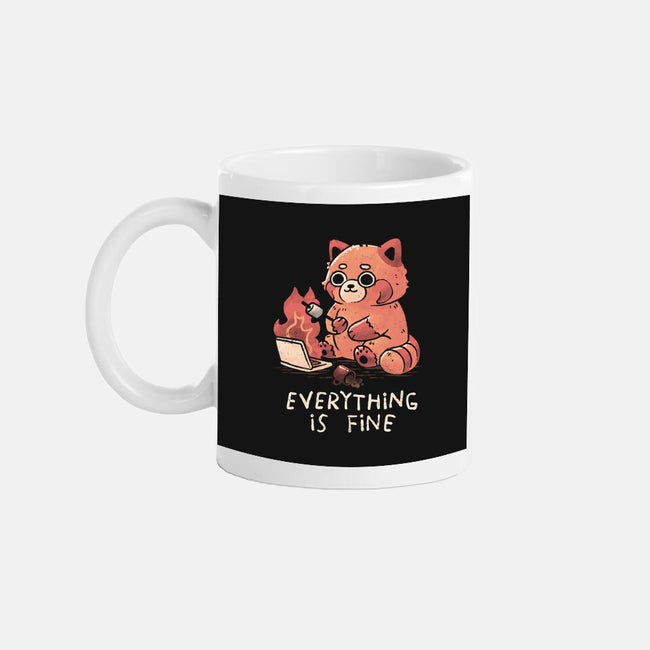 Red Pand Everything Is Fine-None-Mug-Drinkware-koalastudio