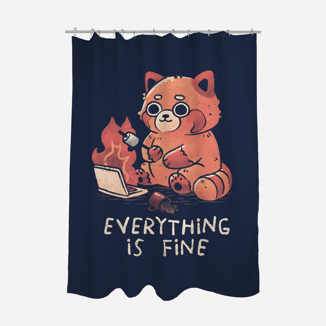 Red Pand Everything Is Fine-None-Polyester-Shower Curtain-koalastudio