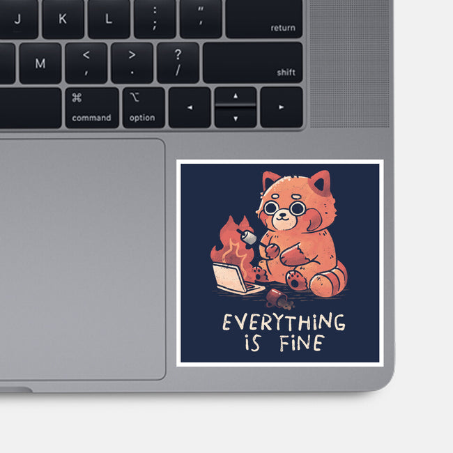 Red Pand Everything Is Fine-None-Glossy-Sticker-koalastudio