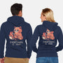 Red Pand Everything Is Fine-Unisex-Zip-Up-Sweatshirt-koalastudio