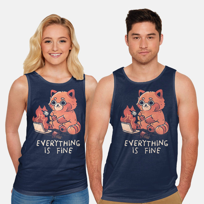 Red Pand Everything Is Fine-Unisex-Basic-Tank-koalastudio