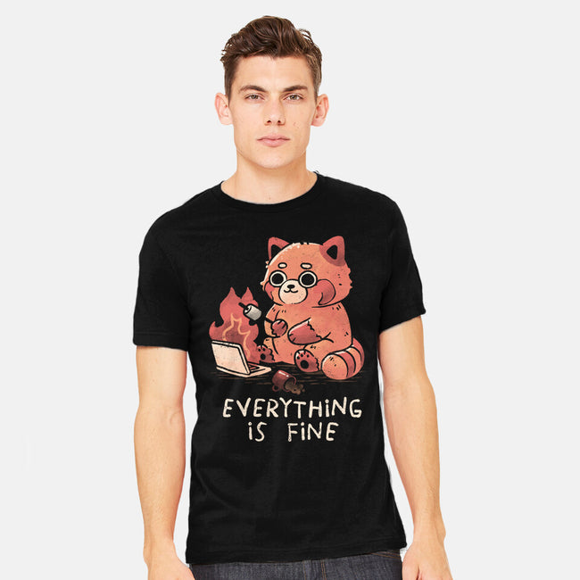 Red Pand Everything Is Fine-Mens-Heavyweight-Tee-koalastudio