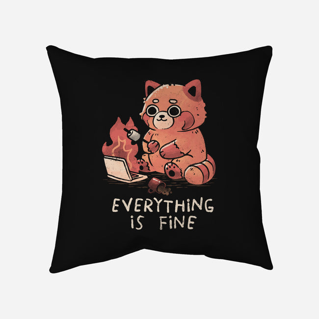 Red Pand Everything Is Fine-None-Removable Cover w Insert-Throw Pillow-koalastudio