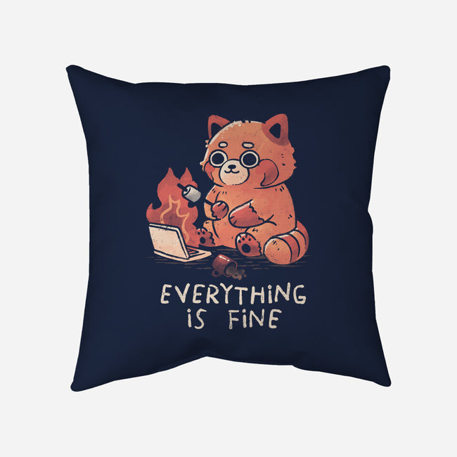 Red Pand Everything Is Fine-None-Removable Cover w Insert-Throw Pillow-koalastudio