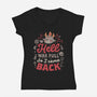 Hell Was Full-Womens-V-Neck-Tee-eduely