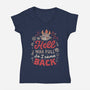 Hell Was Full-Womens-V-Neck-Tee-eduely