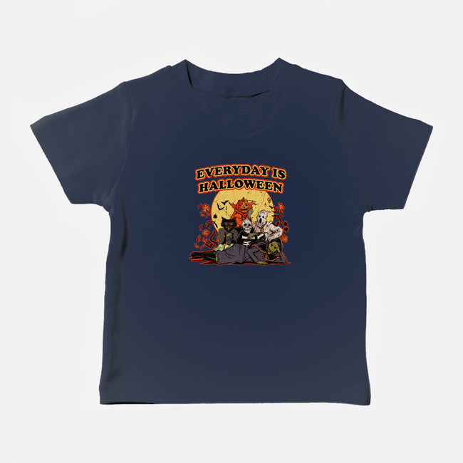 Everyday Is Halloween-Baby-Basic-Tee-Green Devil