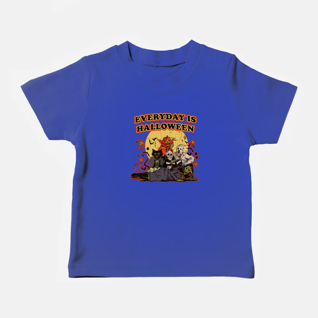 Everyday Is Halloween-Baby-Basic-Tee-Green Devil