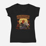 Everyday Is Halloween-Womens-V-Neck-Tee-Green Devil