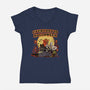 Everyday Is Halloween-Womens-V-Neck-Tee-Green Devil