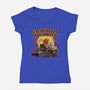 Everyday Is Halloween-Womens-V-Neck-Tee-Green Devil