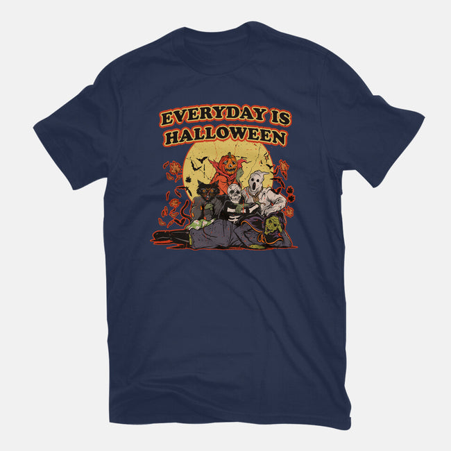 Everyday Is Halloween-Unisex-Basic-Tee-Green Devil