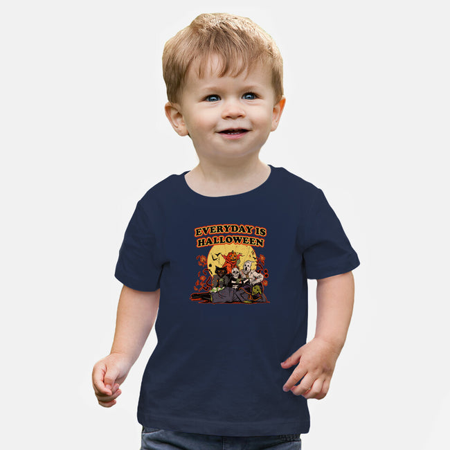 Everyday Is Halloween-Baby-Basic-Tee-Green Devil