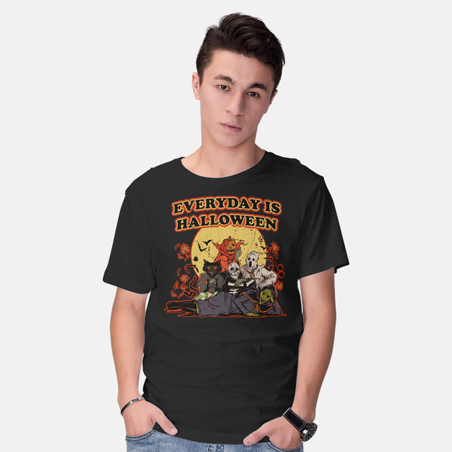 Everyday Is Halloween-Mens-Basic-Tee-Green Devil