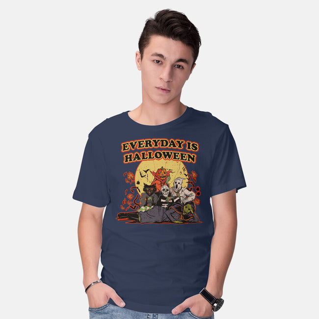 Everyday Is Halloween-Mens-Basic-Tee-Green Devil