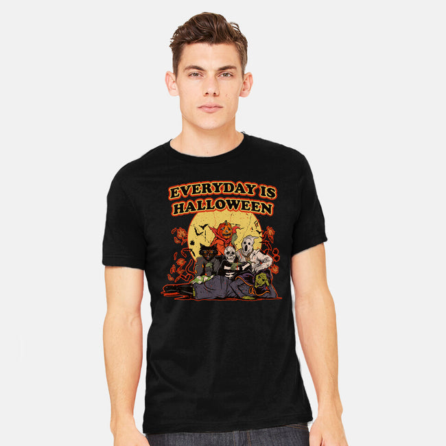 Everyday Is Halloween-Mens-Heavyweight-Tee-Green Devil