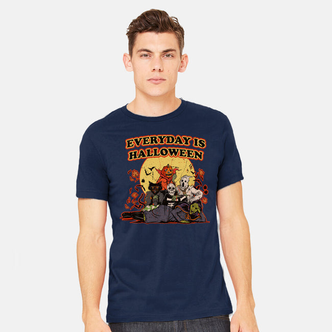 Everyday Is Halloween-Mens-Heavyweight-Tee-Green Devil